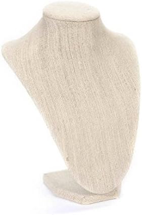 Burlap Necklace Bust Jewelry Display Stand 10" High by Regal Jewelry Displays