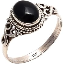 925 Sterling Silver Statement Ring - 10mm Round Blue Owyhee Opal Gemstone