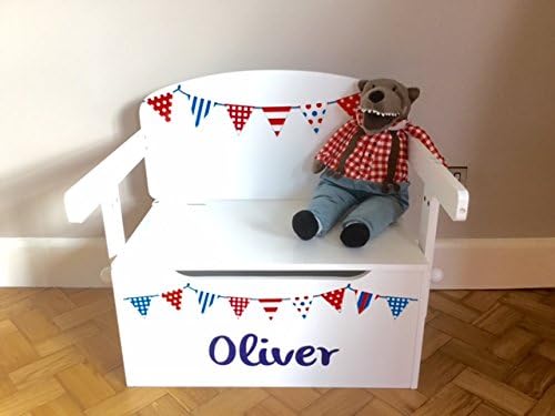 Sort the Kids Kids Toy Box & Desk Personalised (Dark Blue Text)