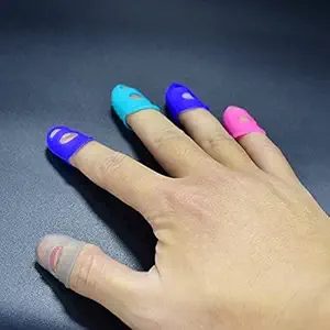 SG Musical - Guitar Accessories - - 5pcs Silicone Guitar Thumb Finger Picks Protector Plectrum Fingertip Thimble Finger Guard Safety Protect Caps Colors