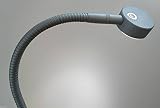 LED Bettleuchte Leseleuchte Bettlampe Flexleuchte chrom silbergrau Touch Schalter POWER LED