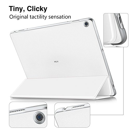 IVSO hochwertiges PU Leder Etui hülle Tasche Case – mit Standfunktion, super 360° Anti-Wrestling, ist für Huawei MediaPad M3 Lite 10.1 Tablet-PC perfekt geeignet (Weiß) - 3