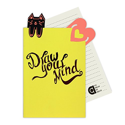 Coi neon Draw Your Mind undated memo Diary/Organizer with Velvet Touch and Book Marks. (Yellow)