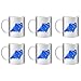 Produktbild STUFF4 Tee/Kaffee Becher 350ml/6 Pack Blue/Schablone Kunst/Motorrad/Ecke/Weißkeramik/ST10