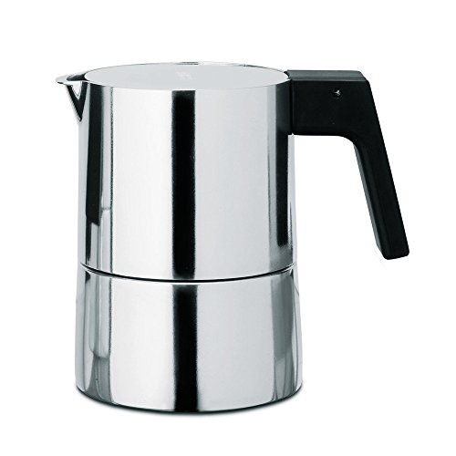 examen Alessi Pl01/3 Pina Cafetière Espresso en Fonte D'aluminium, Poignée en Bakélite, 3 Tasses