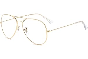 Musivon Occhiali con lenti trasparenti per donne e uomini senza prescrizione occhiali finti montatura in metallo