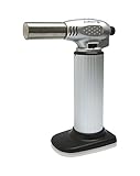 Vin Bouquet FIH 007 - Soplete de cocina para coctelería profesional con ajuste llama y pulsador de seguridad, color gris y negro
