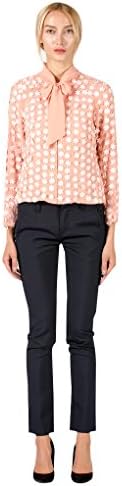 Emma Fischer Women's Elegant Cardigan Blouse Florals Bowknot Tie Work Shirt