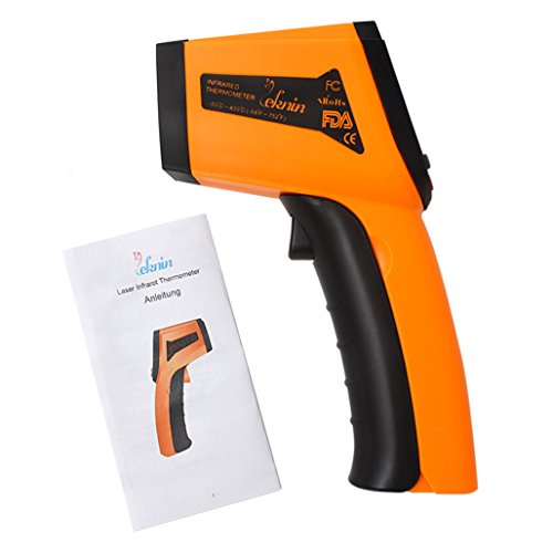 Infrarot Laser Thermometer Haushaltsthermometer Temperaturmessgerät – Leknin Digitalthermometer mit LCD Beleuchtung Messbereich -50°C bis +400°C - 5