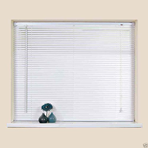 Easy-Fit PVC Venetian Blind Long Drop (90CM WIDE X 213CM DROP, White)