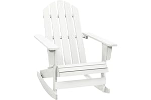 vidaXL Garden Rocking Chair Wood White Outdoor Patio Sun Lounger Armchair Seat