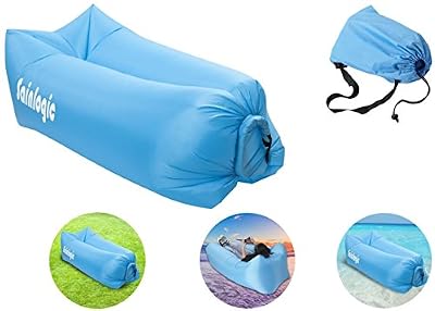 Sainlogic Airbag gonflable imperméable à l'eau, Airbag Airbag avec sac de transport, pour dormir à l'extérieur, à l'intérieur, pour l'inclinaison et la détente, sac de siège gonflable pour le jardin, la plage, le camping, etc.