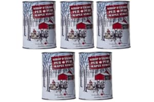 Pack de 5 conserves de sirop d'érable ambré du Québec - Pur à 100% - Canne de 540ml x 5 unités