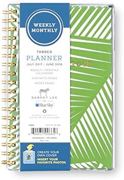 Dabney Lee for Blue Sky"Palm Green" 3.625 x 6.125 Weekly/Monthly Planner, Jul 2017 - Jun 2018