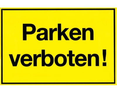 Preisvergleich Produktbild 5 Stk. Gebotsschild gelb 'Parken verboten' - 300x200mm