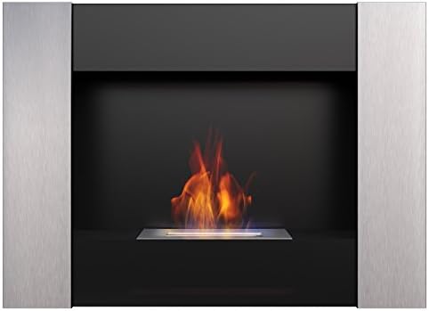 Ethanol fireplace wall fireplace Venezia II with secure burning system, TÜV certified, Colour: Silver