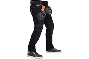 RAC3 Original Mens Slim Fit Motorbike Protective Armoured Lining Blue Denim Jeans Trousers
