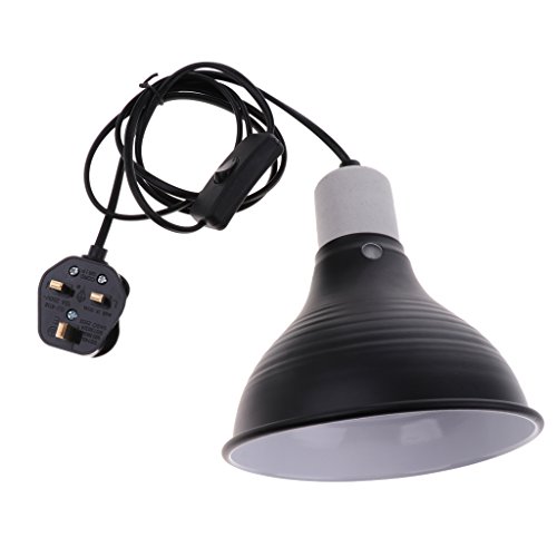 Dome Lamp Fixture for Reptiles. Heat Lamp UVA UVB Bulb Halogen Bulb & Habitat Lighting Holder UK Plug