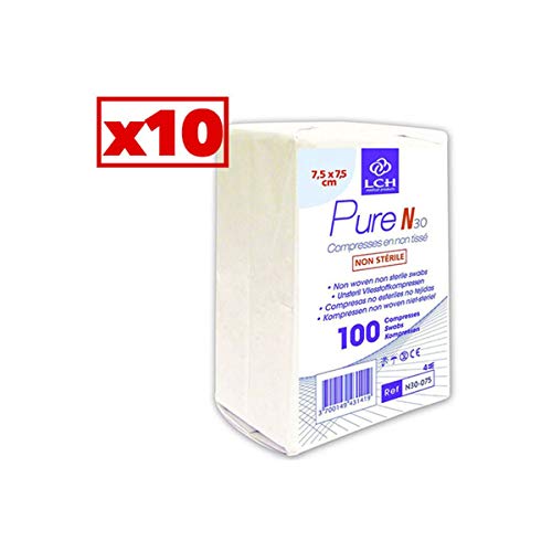 Compresses En Non Tissé Non Stériles 30 Grammes 7,5x7,5 Cm Carton De 10 Paquets De 100 - N30-075_10 - By Antigua Health Care