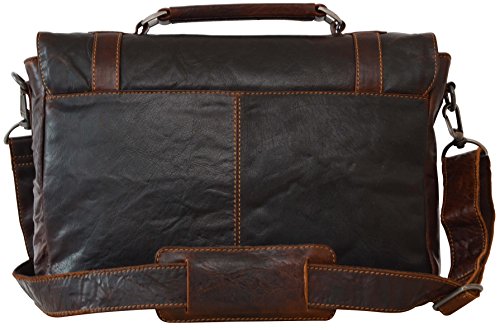 Gusti Leder studio „Geoffrey“ Laptoptasche 15,4 “ Collegetasche Unitasche Businesstasche Dokumententasche Aktentasche Dametasche Herrentasche Dunkelbraun 2B24-20-2 - 7