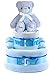 Personalised 2 Tier Blue baby boy shower nappy cake hamper - FAST & FREE DELIVERY!