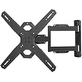 Kanto PS300 Full Motion Flat Panel TV Mount — Fits ¬26” to 60” Monitors — Single Stud Wall Plate — Solid Steel Construction — For Square VESA Patterns 100x100/200x200/300x300/400x400