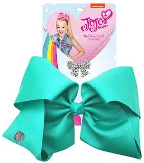 JoJo Siwa 20cm Signature Bow And Necklace Set -Mint Green