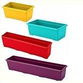 1.kalite Plastikten &Uuml;retim 75cm Dikd&ouml;rtgen Renkli Plastik Balkon Saksısı Rengarenk &Ccedil;i&ccedil;ek Saksıları