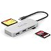 Produktbild SD Kartenleser, GILIN USB-C Adapter mit Micro SD/SD/CF Flash-Speicher (Flash Memory) Kartenleser USB C und 2x USB 3.0 Anschlüsse für 2016 MacBook Pro und andere USB C Geräte