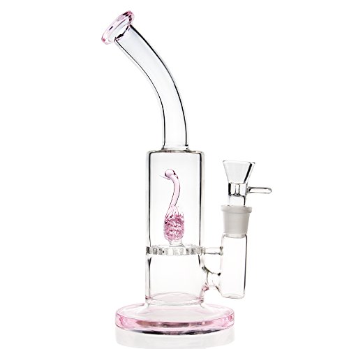 REANICE Recycler Glas Bongs transparente wasser bong 18.8mm bong schüssel höhe 26cm direkt glas rohre honigwabe zweig bongwasser bohrinseln pfeife großen bongs - glas mit zubehör pink