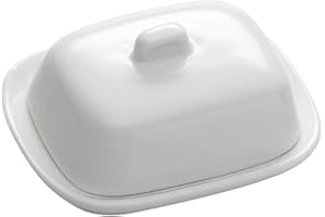 WESTCRAFT Petit beurrier demi-cercle Paris pour un petit beurrier - Porcelaine super blanche - 11 x 8 cm, (BD-Paris-AN4028)