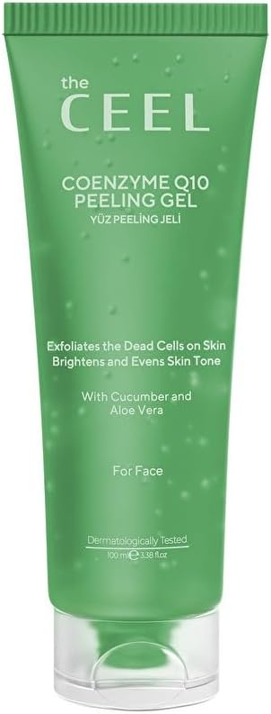 The Ceel Aydınlatıcı Yüz Peeling Jel 100 ml - Aloe Vera, Salatalık Özü ve Coenzyme Q10 İçeren Arındırıcı Yüz Peelingi, Cildi Ölü Hücrelerden Arındıran ve Daha Parlak Görünüm Destekleyici Jel