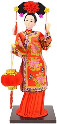 Gotobuyworld Chinese Characteristics Princess of Qing Dynasty Silk People Home Decoration Folk Toy in Red 29*12cm