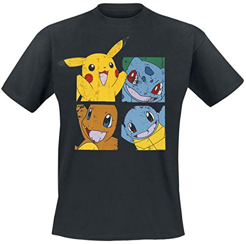 Pokmon-Pikachu-Friends-Hombres-Camiseta-Negro-Tamao-Large Pokmon-Pikachu-Friends-Hombres-Camiseta-Negro-Tamao-Large
