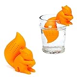 Silikon Nette Eichhörnchen-Form-Tea Leaf Herbal Strainer Filter Infuser Taschen Spielzeug - Orange