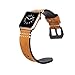 Produktbild Big-Mountain PU Lederarmband für IWatch Apple Watch Series 4 40mm | Leder Uhrenarmbänder Sport Bügel Business Ersatz Armband | mit Schnalle | für Herren Damen | 220mm (G)