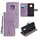 Price comparison product image JOMA E-Shop Huawei Mate20 Pro Case [With Free Screen Protector], Embossed Tree Couple Owl Pattern PU Leather Wallet Stand Flip Case for Huawei Mate 20 Pro 2018 (Purple)