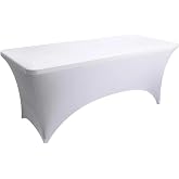 Csuntikulo Rectangular Stretch Spandex Tablecloth 6FT (183x75x75cm), Washable Polyester Table Cover for Weddings, Banquets, P