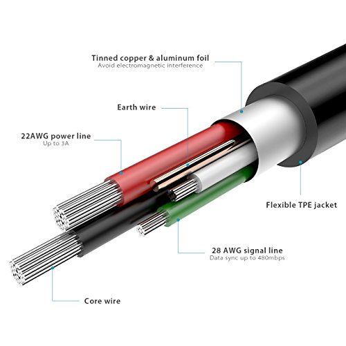 2in1 Inateck Micro USB Kabel & USB C Kabel, Datenkabel mit Micro USB und Typ-C zu USB 2.0 Typ A für Geräte mit Micro USB und Typ C Anschluss, inklusive Nexus 6P, Nexus 5x und Samsung, 15cm - 6