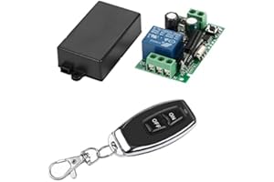QIACHIP Interruptor de Relé de Radiofrecuencia, Interruptor de luz de Control Remoto Inalámbrico AC 220V 230V 240V 1 Canal 433 Mhz Receptor con 1 Transmisores Lámpara de Encendido Apagado