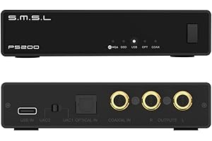 AOSHIDA SMSL PS200PRO ES9039Q2M HiFi-DAC, DSD512 PCM 32Bit/768kHz convertitore audio digitale analogico, USB/ottico/coassiale su uscita RCA stereo, MQA/MQA CD Audio DAC per PC/PS5/amplificatore