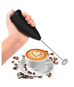 COFFEE BEATER MILK FROTHER SHAKER ELECTRIC FOAM MAKER & MIXER HAND BLENDER MINI HANDY MANUAL BATTERY OPERATED EGG BEATER LASSI BUTTER GHEE MAKER KITCHEN HOME UTILITY TOOL STAINLESS STEEL(RANDOM COLOR)