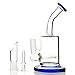 Produktbild Blau Grün Micro Glasbong Mini Dab Rig Rauchen Wasserleitungen Inline Perc Percolator Glas Wasserbongs 14.5mm Joint mit Bong Schüssel und Nagel (Blau)