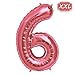 Produktbild FUNXGO XXL Folienballon Zahl [ca.100cm], Rosa Luftballon Zahlen für Geburtstag Jubiläum & Party Geschenk partydeko Folienballon Zahlen Luftballons Happy Birthday ( 0-9 ) (rosa[ 6 ])