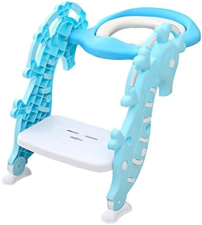 YFF-Baby Toddler Toilet Seat Blue Non-slip Potty Trainer Toilet Trainer Children Potty Children's Toilet Seat Boy Girl Folding Stairs Toilet Seat Suitable for 1-7 Years Old Max. 75kg
