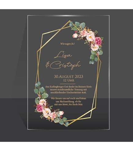 Cartes D'Invitation Mariage CYSKY - 20 Pièces Avec Enveloppes | Imprimable Laser - DIY
