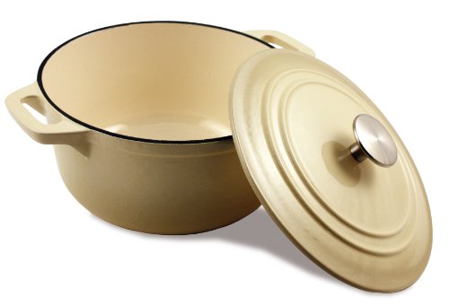 Baumalu 390003 Schmortopf aus Gusseisen, rund, 25 cm, hanffarben