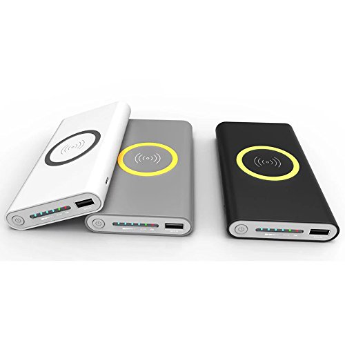 ULTRICS® Smart Powerbank mit Wireless-Ladegerät, 8000mAh Li-Polymer-Akku Qi Wireless-Ladekabel Tragbar Ultra-schlanke Handy externe Ladegerät für iPhone iPad Samsung Galaxy Nexus HTC Nokia Kamera und andere USB-Geräte - 4
