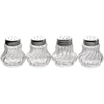 Salière FMprofessional 280ml Verre Et Acier Inoxydable - Design Professionnel Transparent Argenté