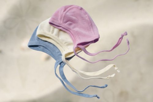 Engel Baby Bonnet - 70 % Virgin Wool and 30% Silk - 0-2 months (Height 18-22) (50/56) -Blue